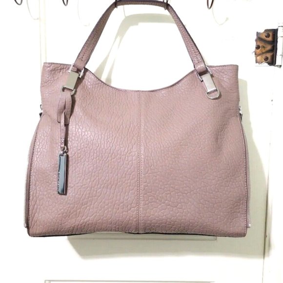 NEW Vince Camuto CASHMERE Taupe 100% Leather XL Satchel Shoulder Bag Expandable - Picture 2 of 13